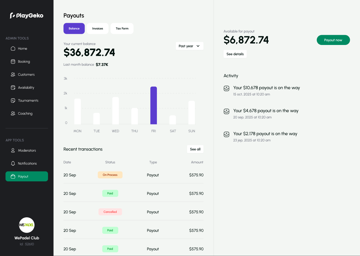 Payouts & Invoicing